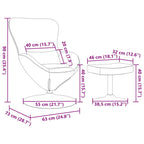 Egg Chair with Footstool Yellow 63 x 73 x 90 cm Velvet