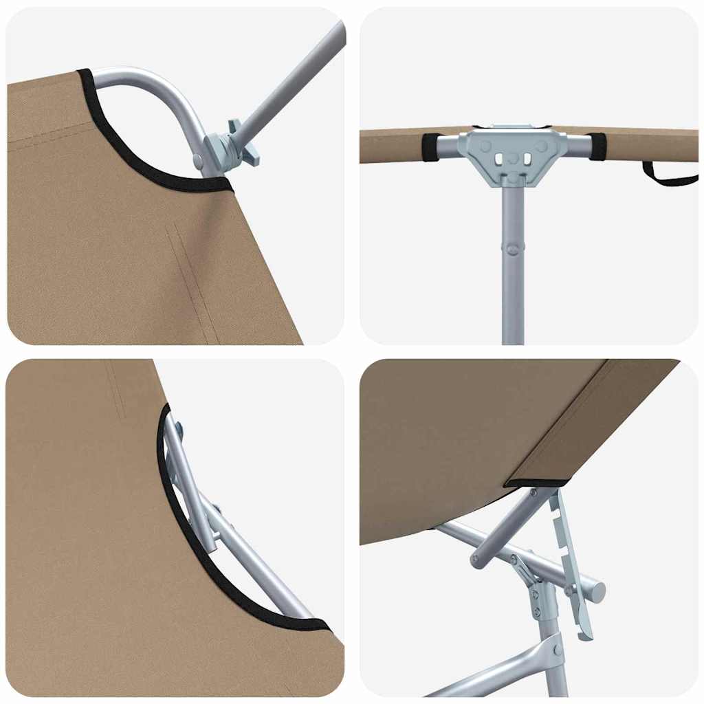 Sun Lounger Folding 2 pcs Taupe 58 x 188 x 77cm Polyester