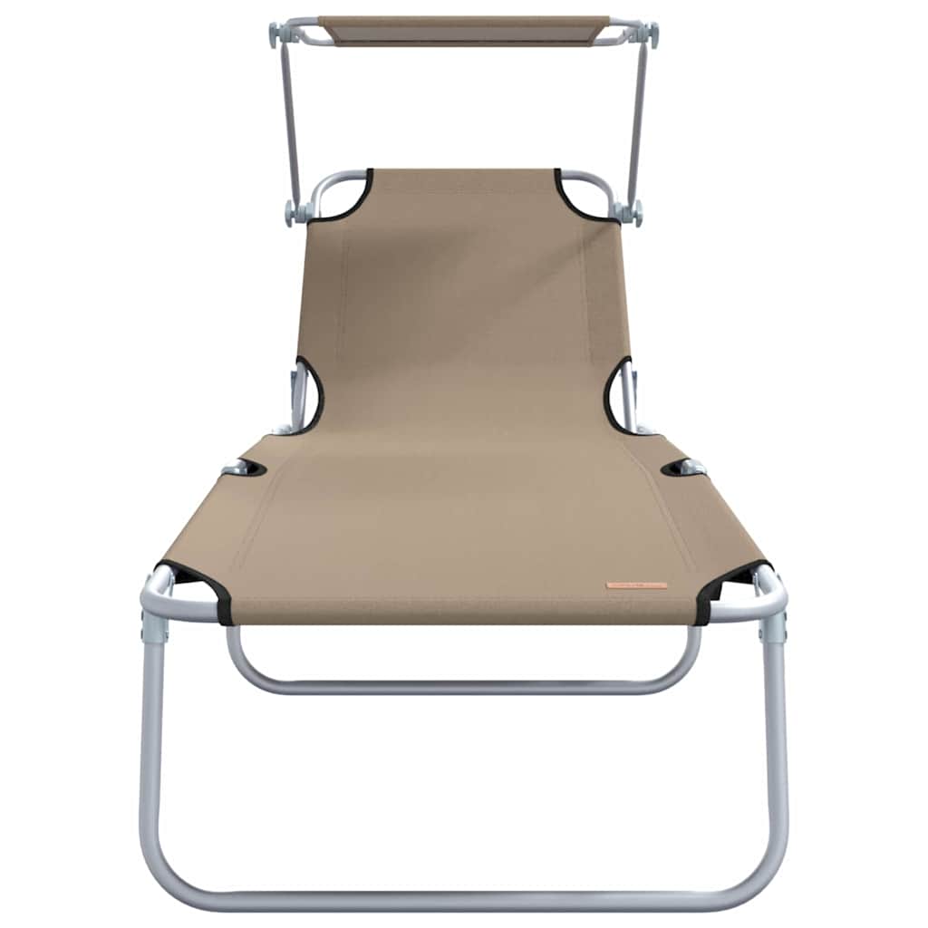 Sun Lounger Folding 2 pcs Taupe 58 x 188 x 77cm Polyester