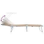 Sun Lounger Folding 2 pcs Taupe 58 x 188 x 77cm Polyester