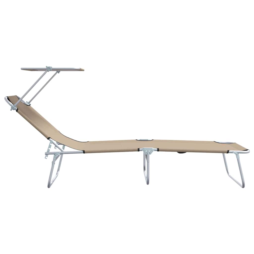 Sun Lounger Folding 2 pcs Taupe 58 x 188 x 77cm Polyester