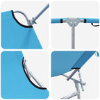 Sun Lounger Folding 2 pcs Bright Blue 58 x 188 x 77cm Polyester