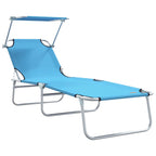 Sun Lounger Folding 2 pcs Bright Blue 58 x 188 x 77cm Polyester