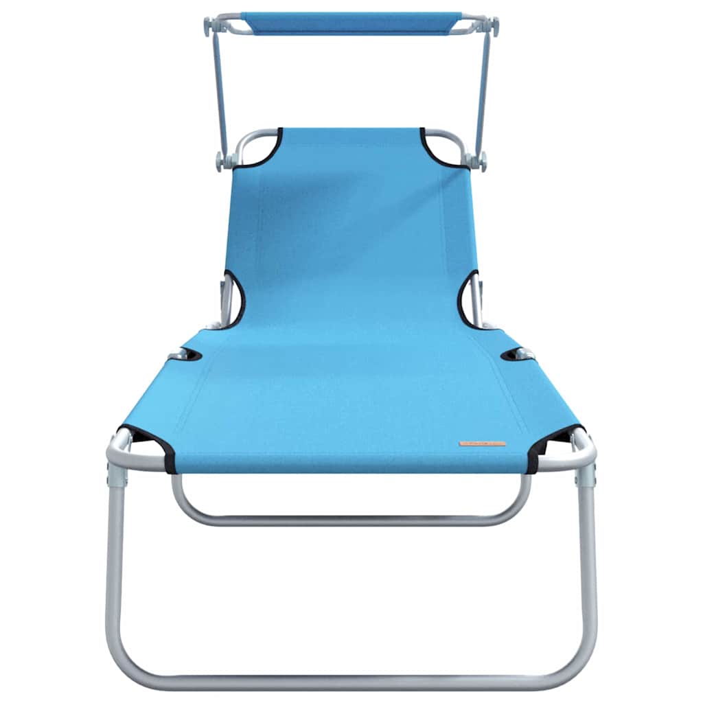 Sun Lounger Folding 2 pcs Bright Blue 58 x 188 x 77cm Polyester