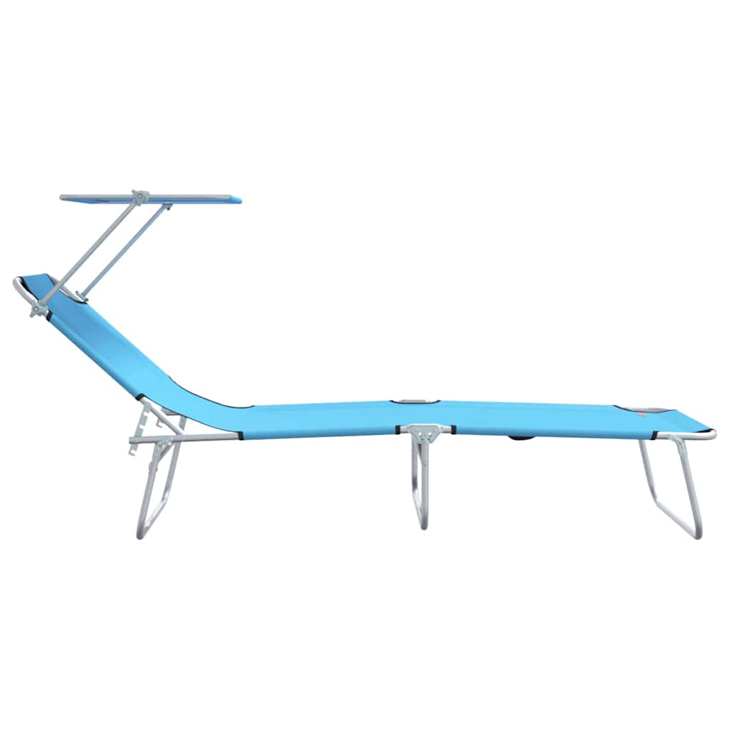 Sun Lounger Folding 2 pcs Bright Blue 58 x 188 x 77cm Polyester