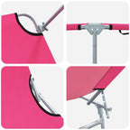 Sun Lounger Folding 2 pcs Pink 58 x 188 x 77cm Polyester