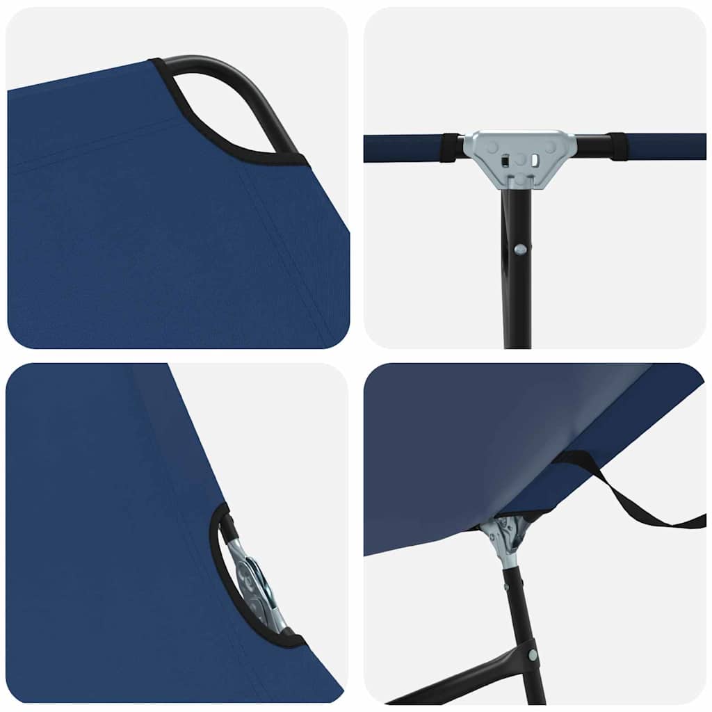 Folding Sun Lounger 2 pcs Blue 188 x 57 x 86.5 cm Polyester