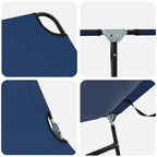 Folding Sun Lounger 2 pcs Blue 188 x 57 x 86.5 cm Polyester