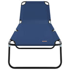 Folding Sun Lounger 2 pcs Blue 188 x 57 x 86.5 cm Polyester