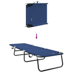 Folding Sun Lounger 2 pcs Blue 188 x 57 x 86.5 cm Polyester
