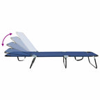 Folding Sun Lounger 2 pcs Blue 188 x 57 x 86.5 cm Polyester