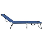 Folding Sun Lounger 2 pcs Blue 188 x 57 x 86.5 cm Polyester