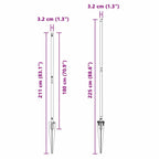 Fence Post 7 pcs Grey Steel