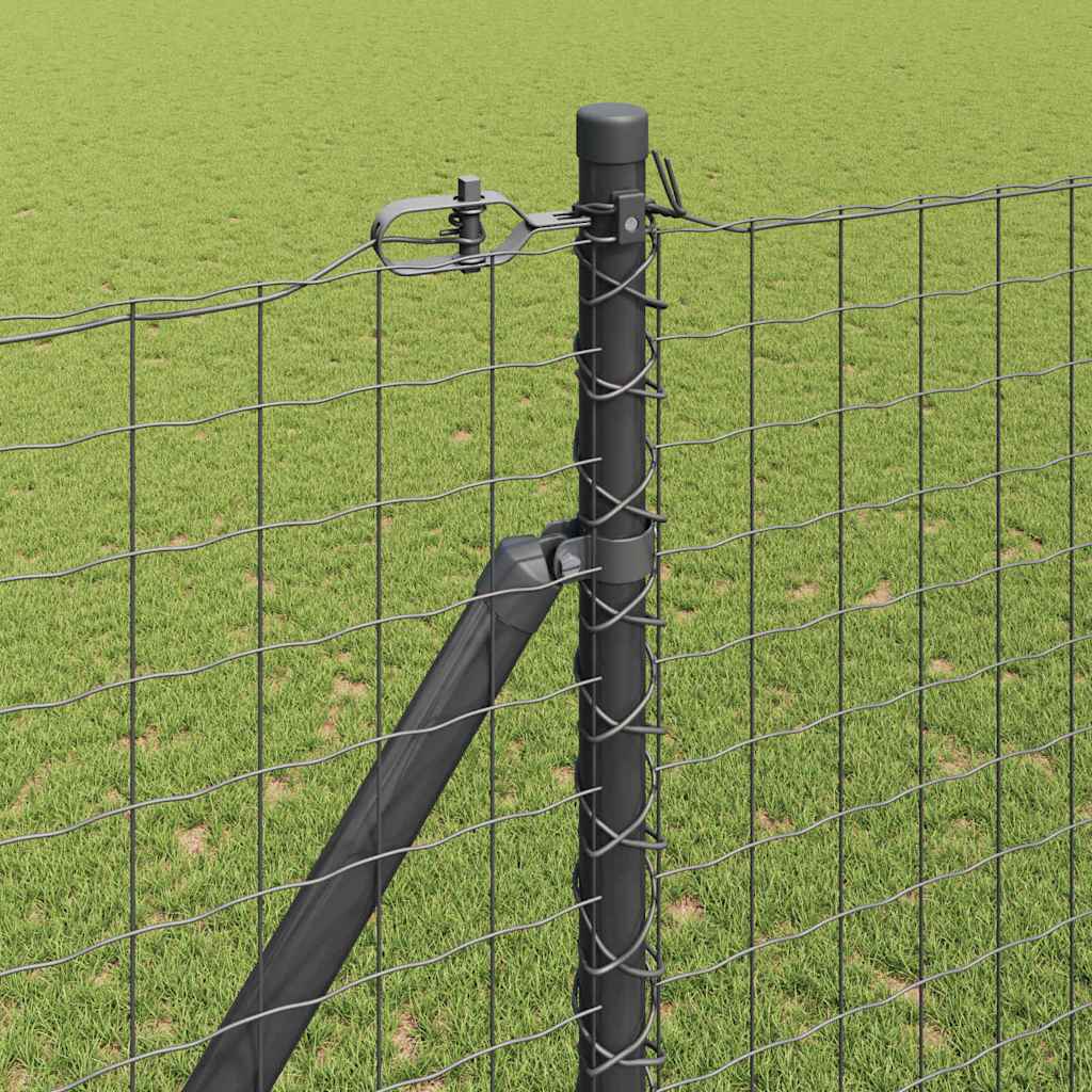 Fence Post 13 pcs Grey Steel