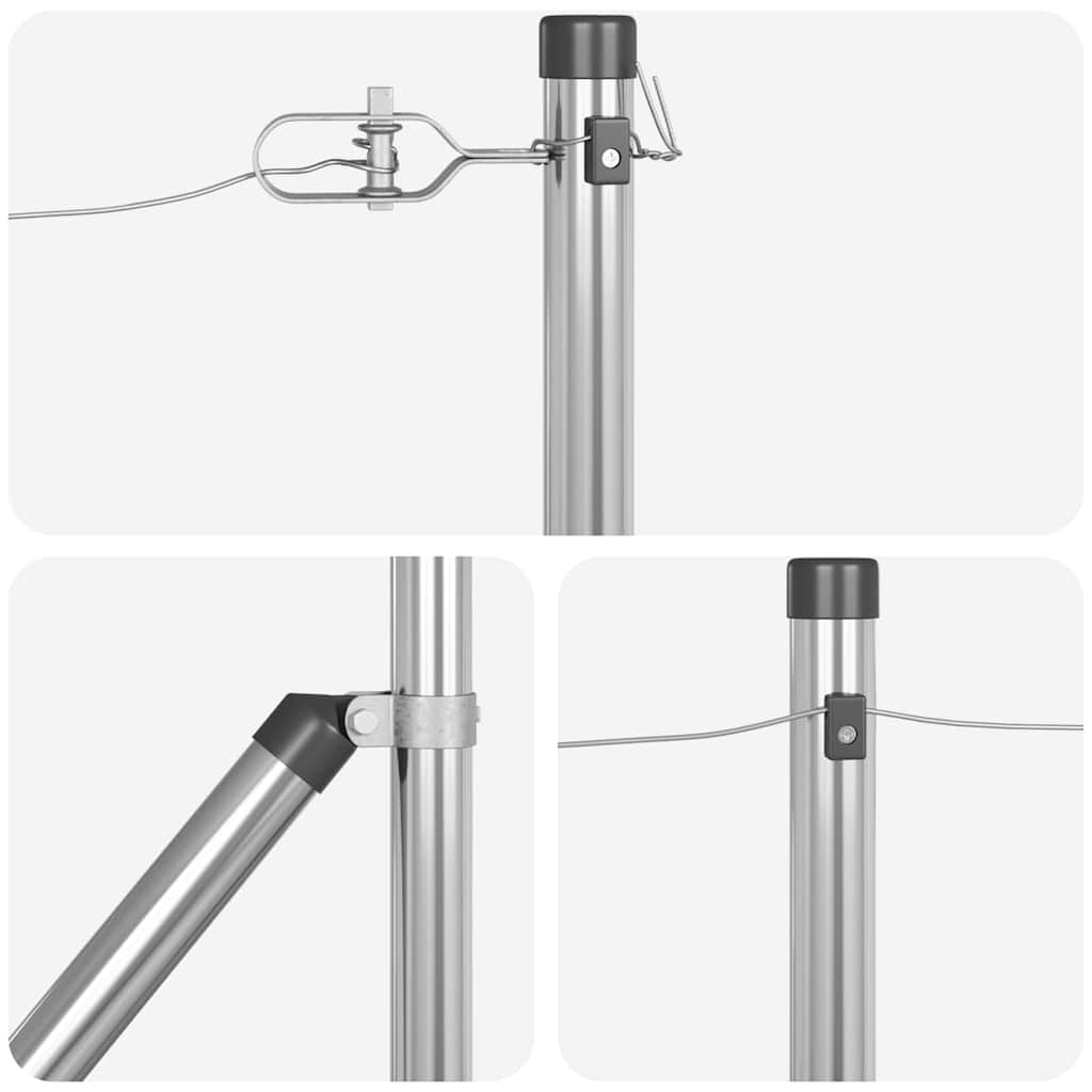 Fence Post 13 pcs Silver Steel