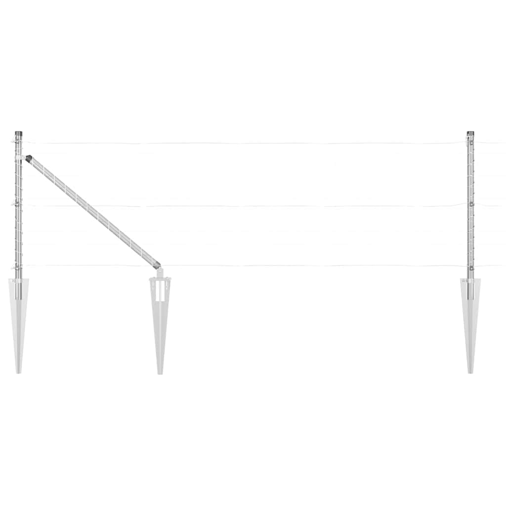 Fence Post 7 pcs Silver Steel