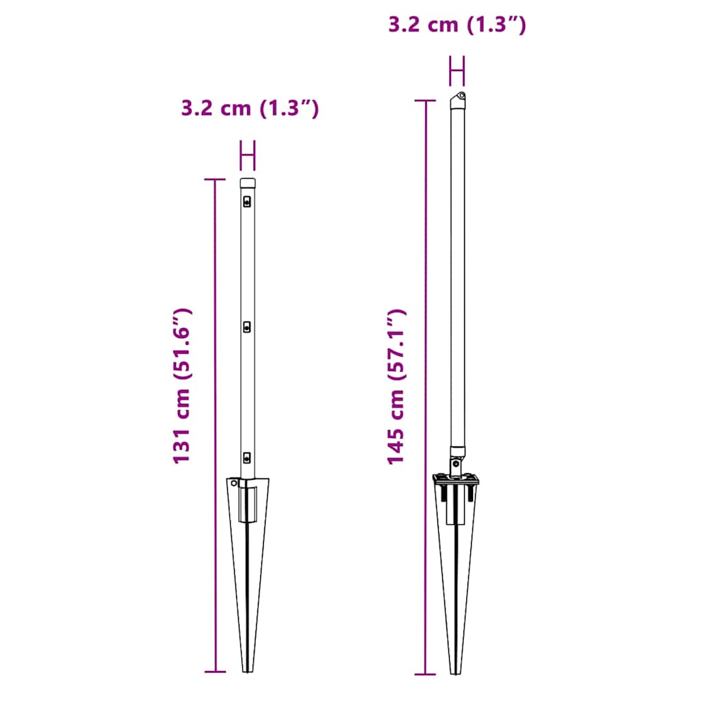 Fence Post 13 pcs Silver Steel