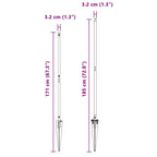 Fence Post 13 pcs Silver Steel