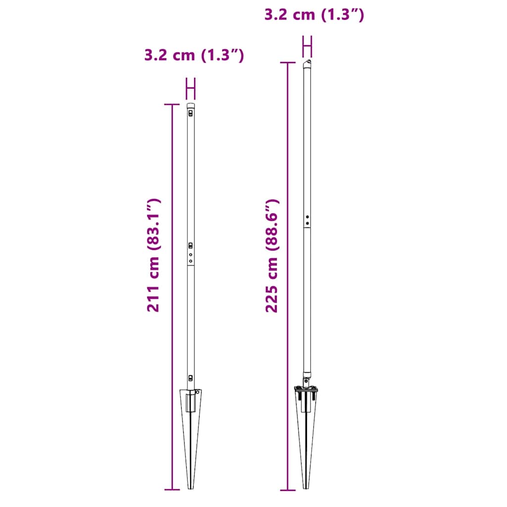 Fence Post 13 pcs Silver Steel