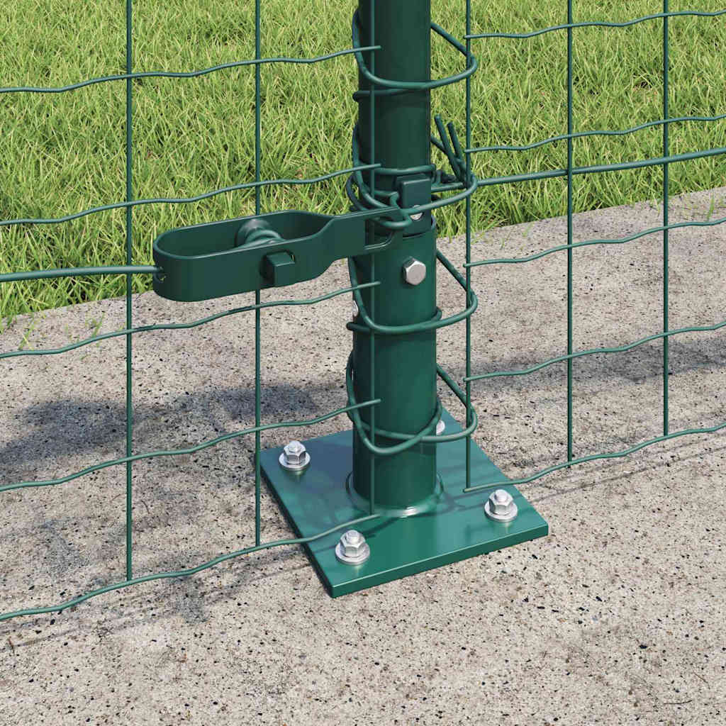 Fence Post 7 pcs Green Steel