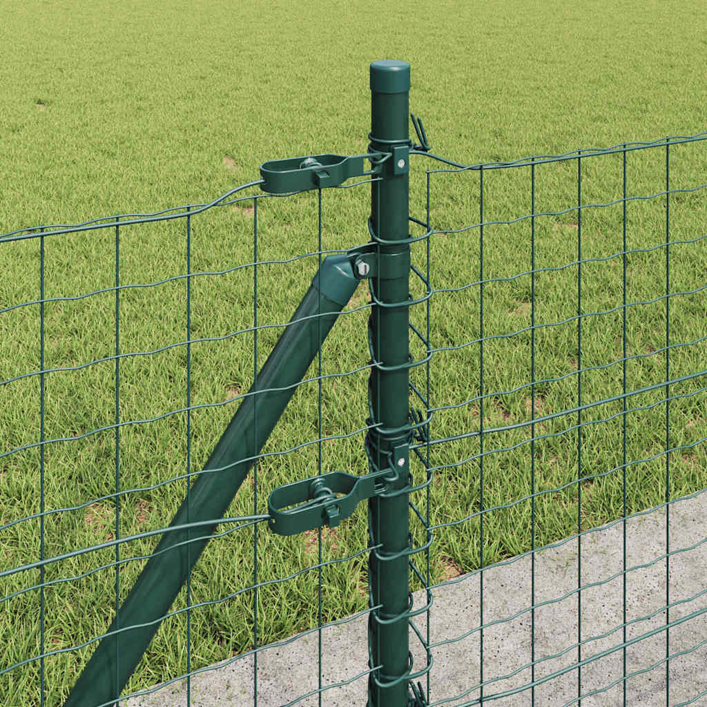 Fence Post 7 pcs Green Steel