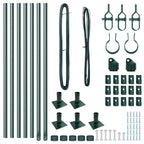 Fence Post 7 pcs Green Steel