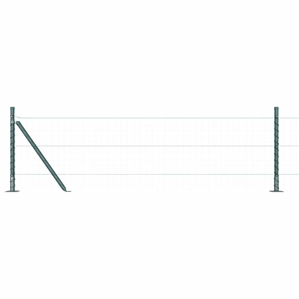 Fence Post 7 pcs Green Steel