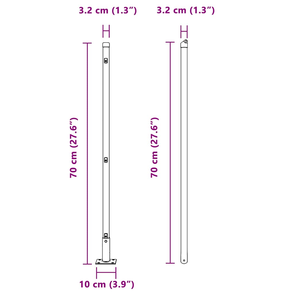 Fence Post 7 pcs Green Steel