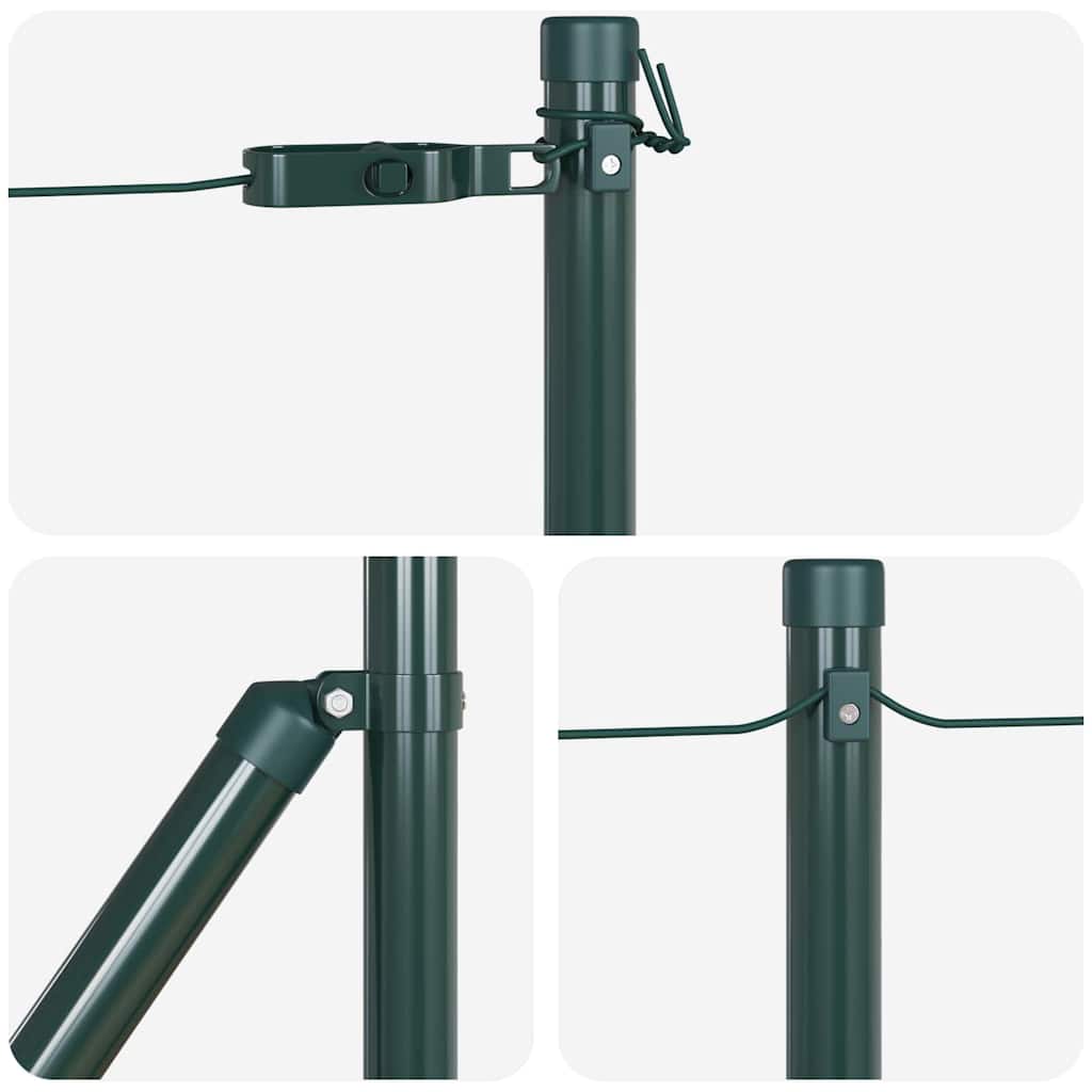 Fence Post 13 pcs Green Steel