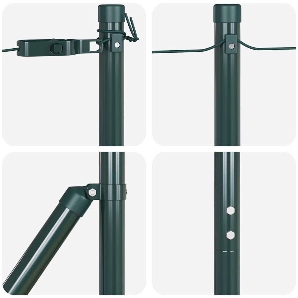 Fence Post 7 pcs Green Steel