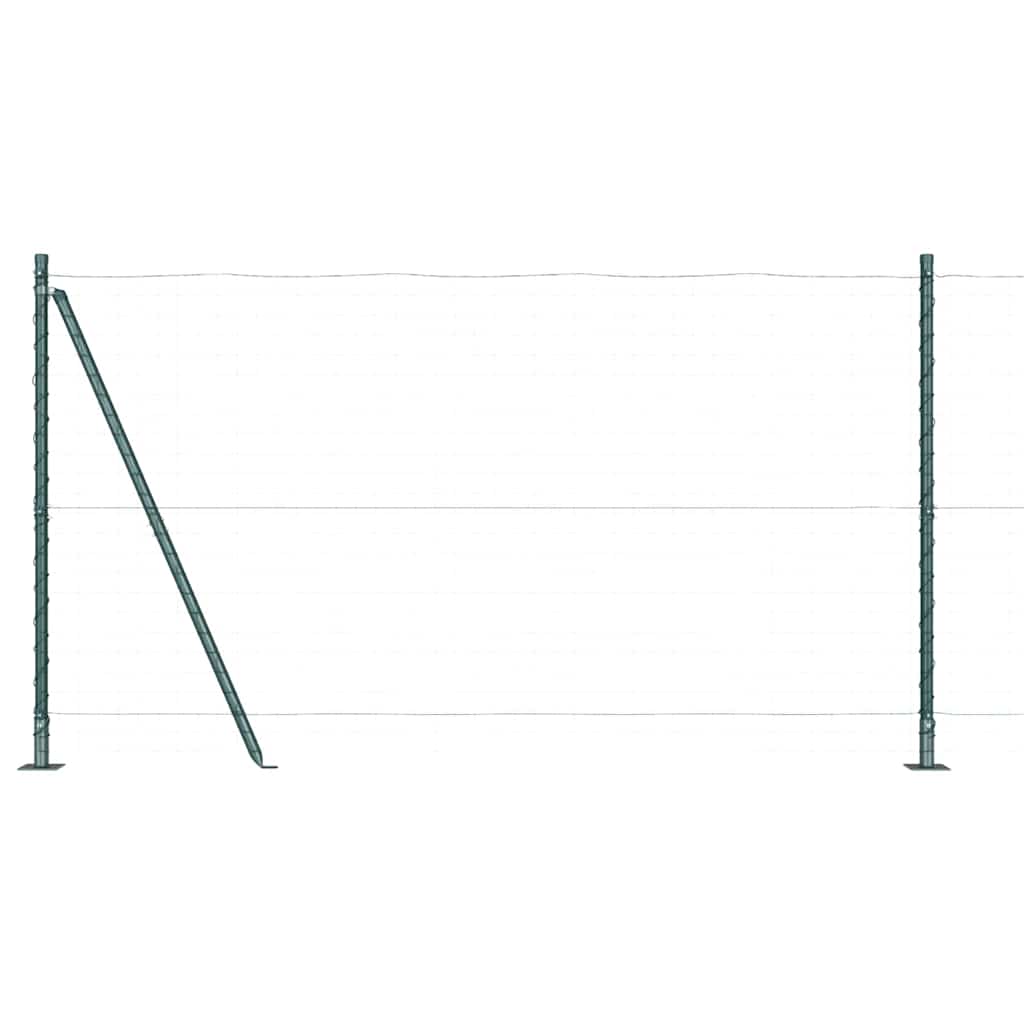 Fence Post 13 pcs Green Steel