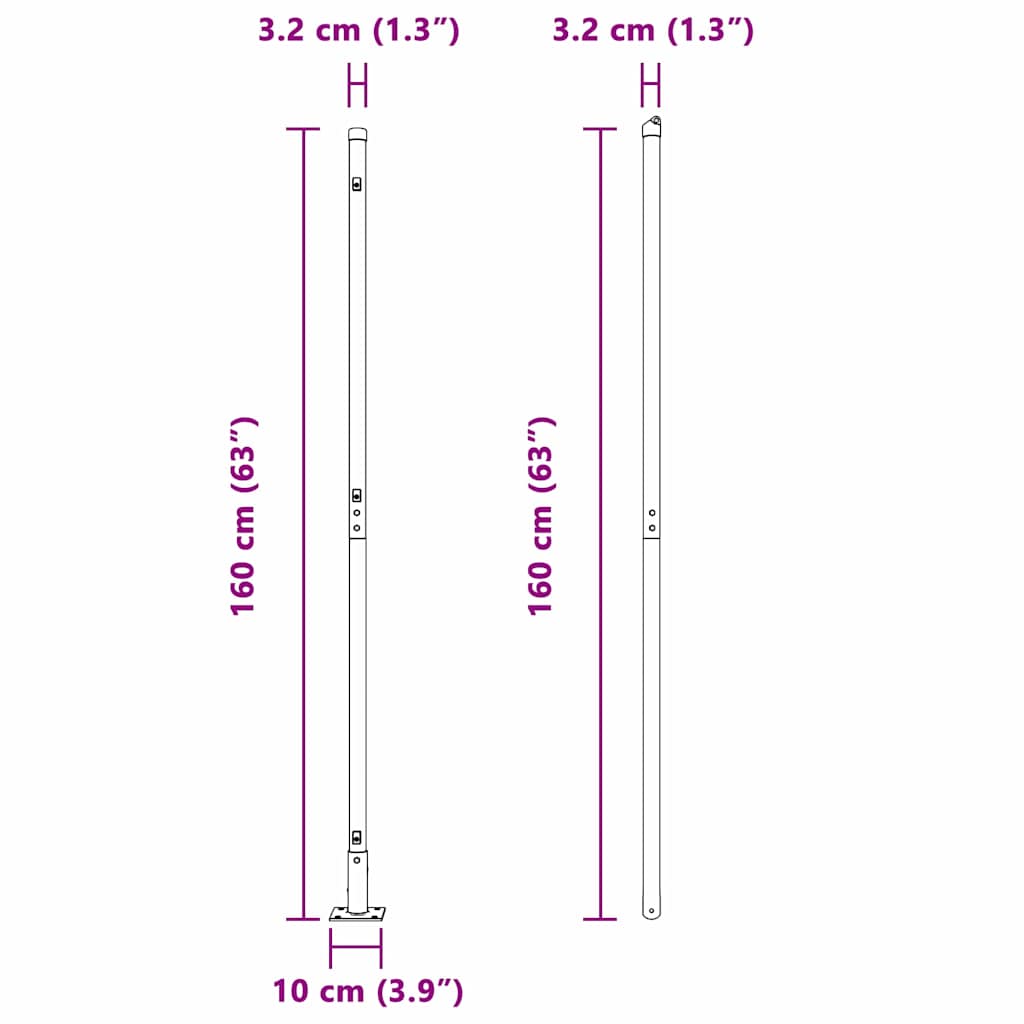 Fence Post 7 pcs Green Steel