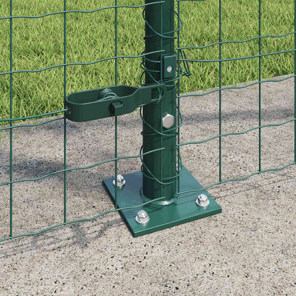 Fence Post 13 pcs Green Steel