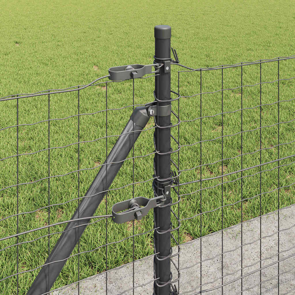 Fence Post 7 pcs Grey Steel