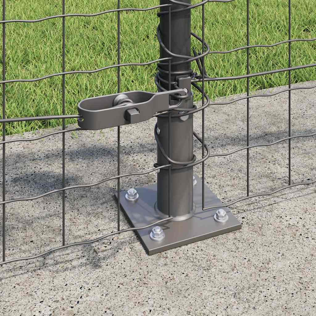 Fence Post 13 pcs Grey Steel