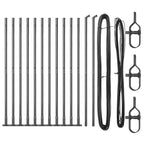 Fence Post 13 pcs Grey Steel