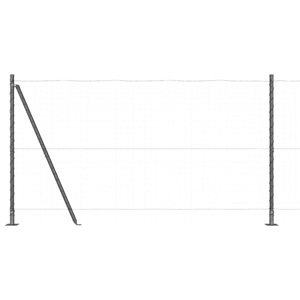 Fence Post 7 pcs Grey Steel