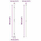 Fence Post 7 pcs Grey Steel