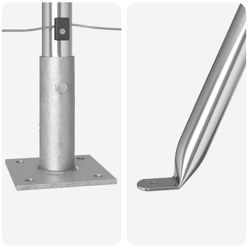 Fence Post 7 pcs Silver Steel