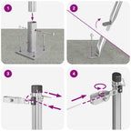 Fence Post 7 pcs Silver Steel