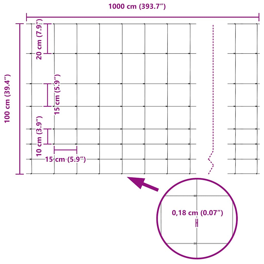 Wild Fence Hot Dip Galvanized 1000 x 100 x 0.18 cm Iron