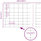 Field Fence Silver 25 x 0.8 m Galvanised steel