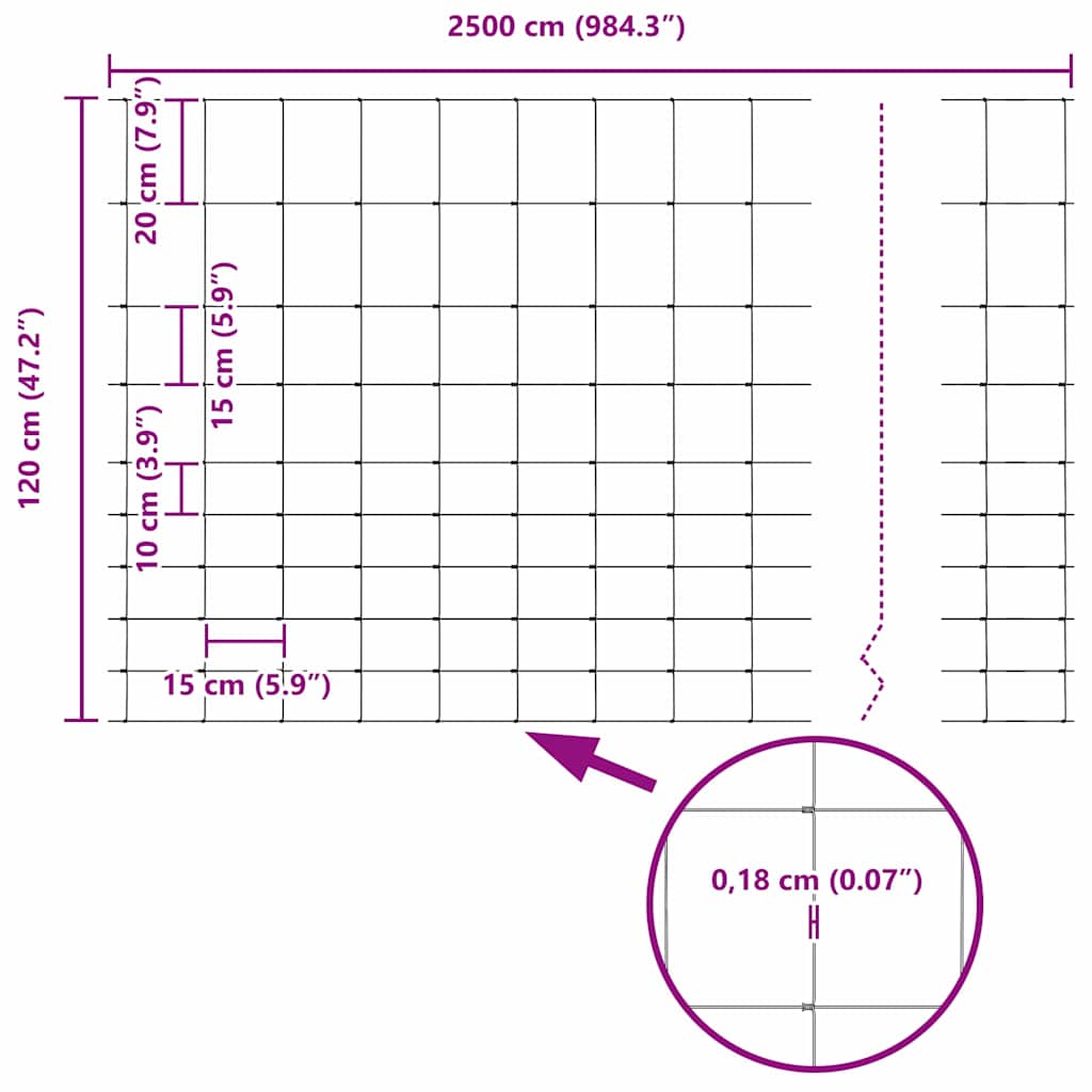 Field Fence Silver 25 x 1.2 m Galvanised steel