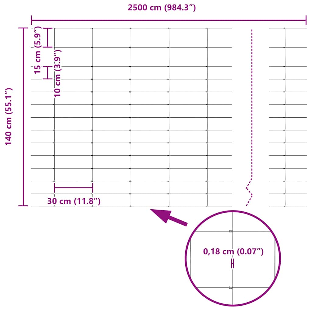 Field Fence Silver 25 x 1.4 m Galvanised steel