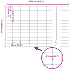 Field Fence Silver 25 x 1.4 m Galvanised steel