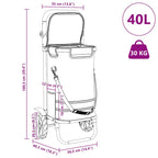 Shopping Trolley Grey 36.5 x 46.5 x 100.5 cm Oxford fabric