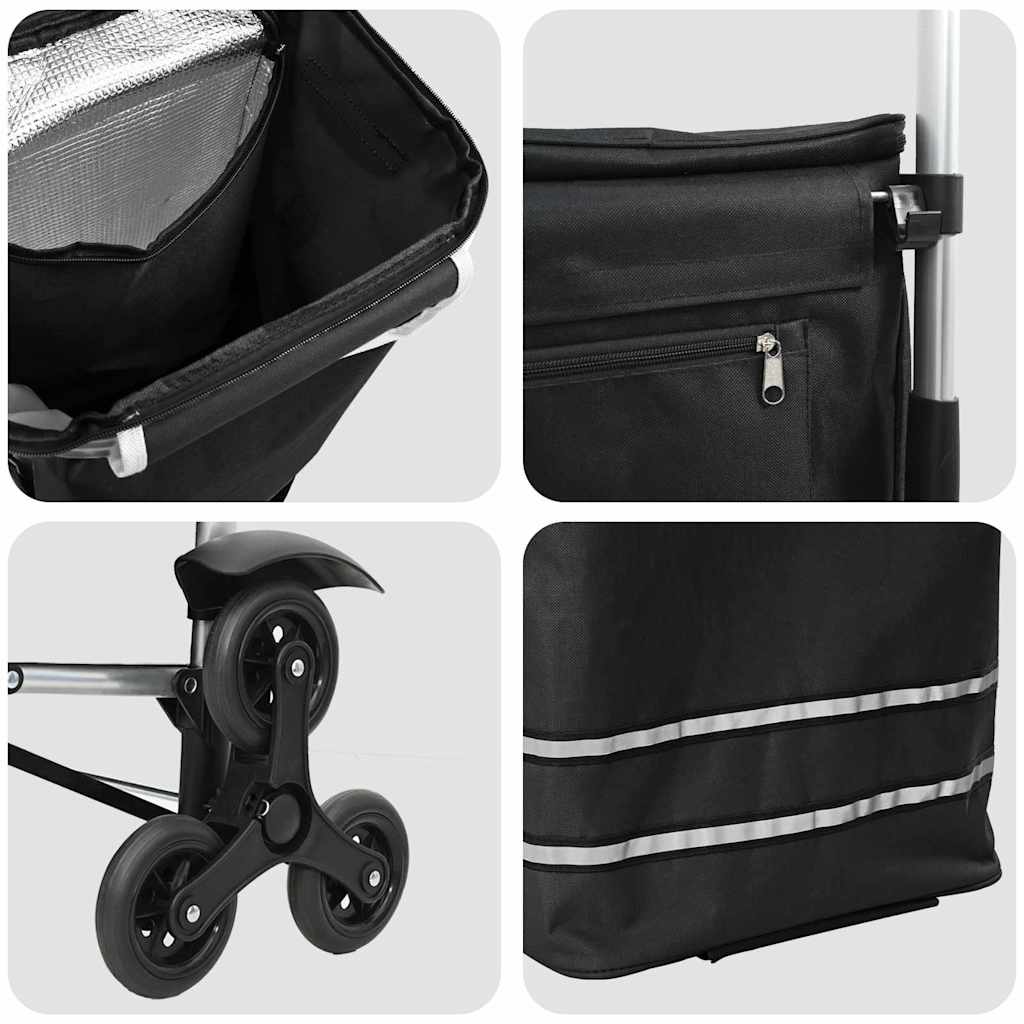 Shopping Trolley Folding Black 47 x 39 x 100.5 cm Oxford fabric