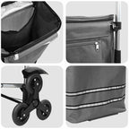 Shopping Trolley Folding Grey 47 x 39 x 100.5 cm Oxford fabric