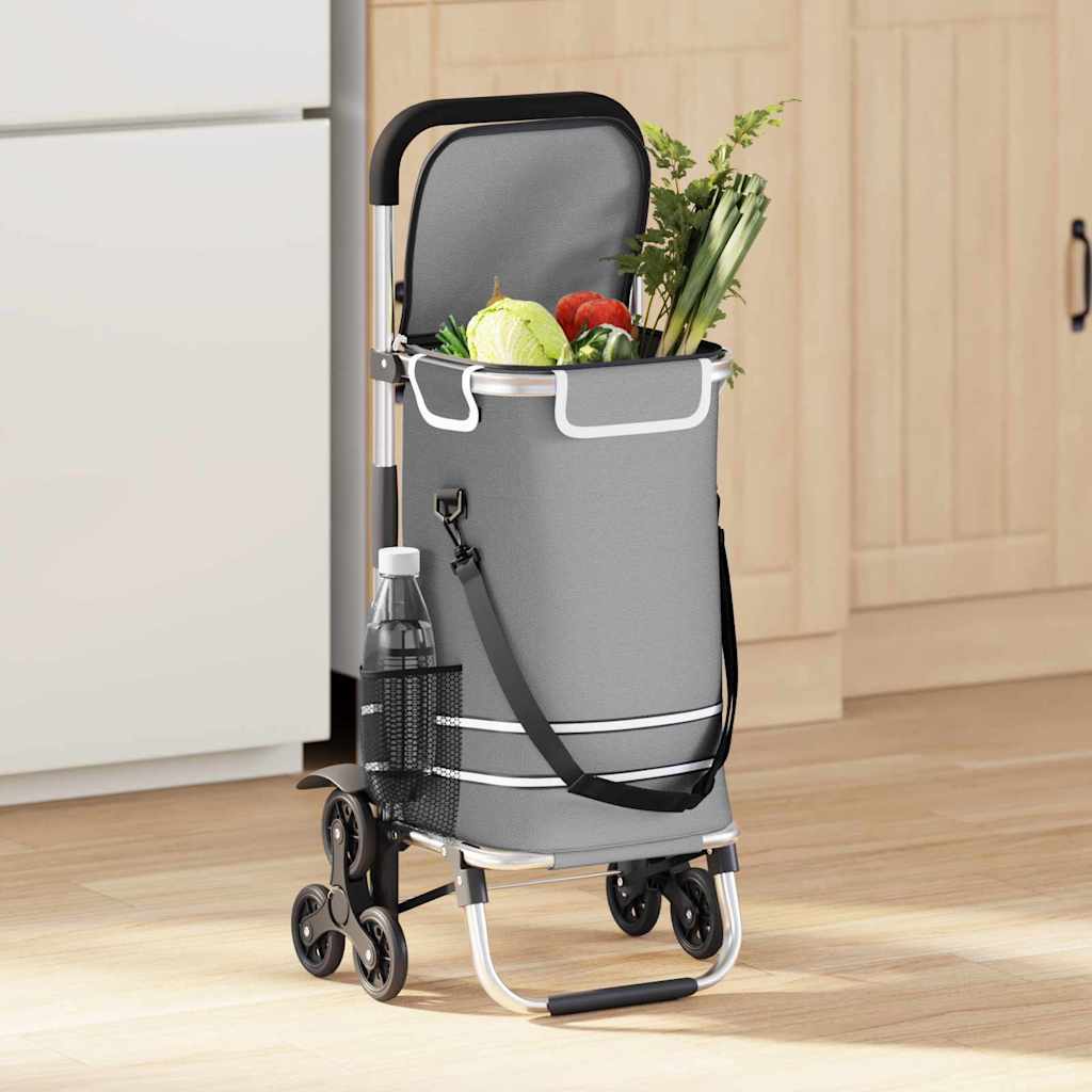 Shopping Trolley Folding Grey 47 x 39 x 100.5 cm Oxford fabric