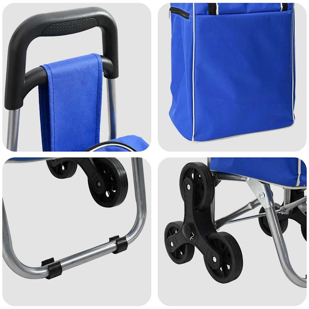 Shopping Trolley Folding Blue 39.5 x 33 x 93 cm Oxford fabric